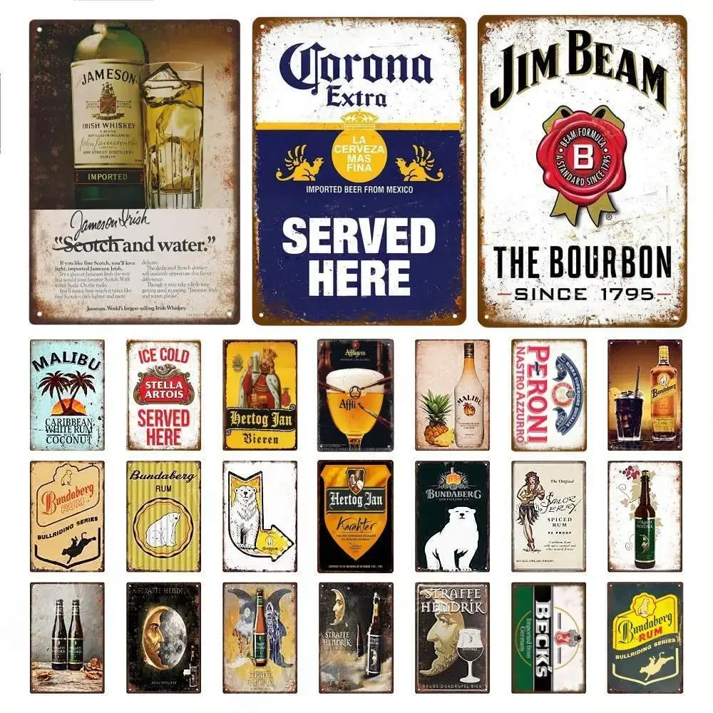 Wine Beer Brand - Retro Beer Brand MALIBU Wine Metal