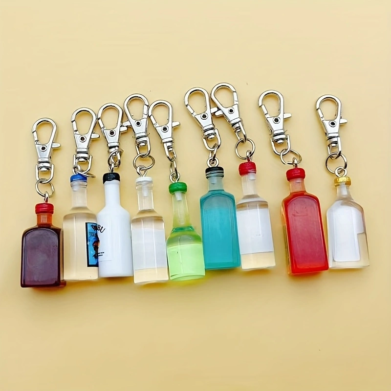Beer & Wine Jockey Plaza Shopping - 9pcs Resin Beer Bottle Keychain -