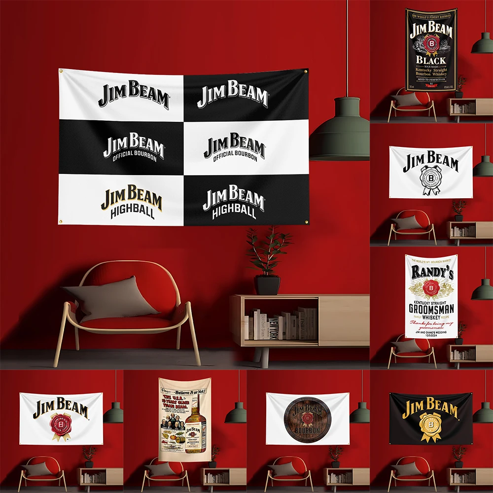 Wine Beer Garden - 90X150CM Whisky-J-jim beams Flag Polyester Printed
