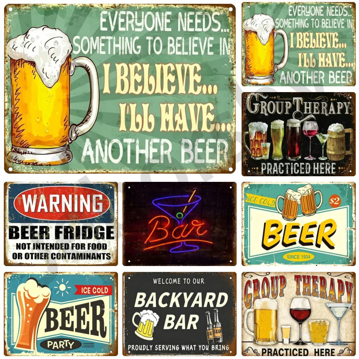 Wine Beer Brand - Metal Sign Whiskey Wine Alcohol Brand