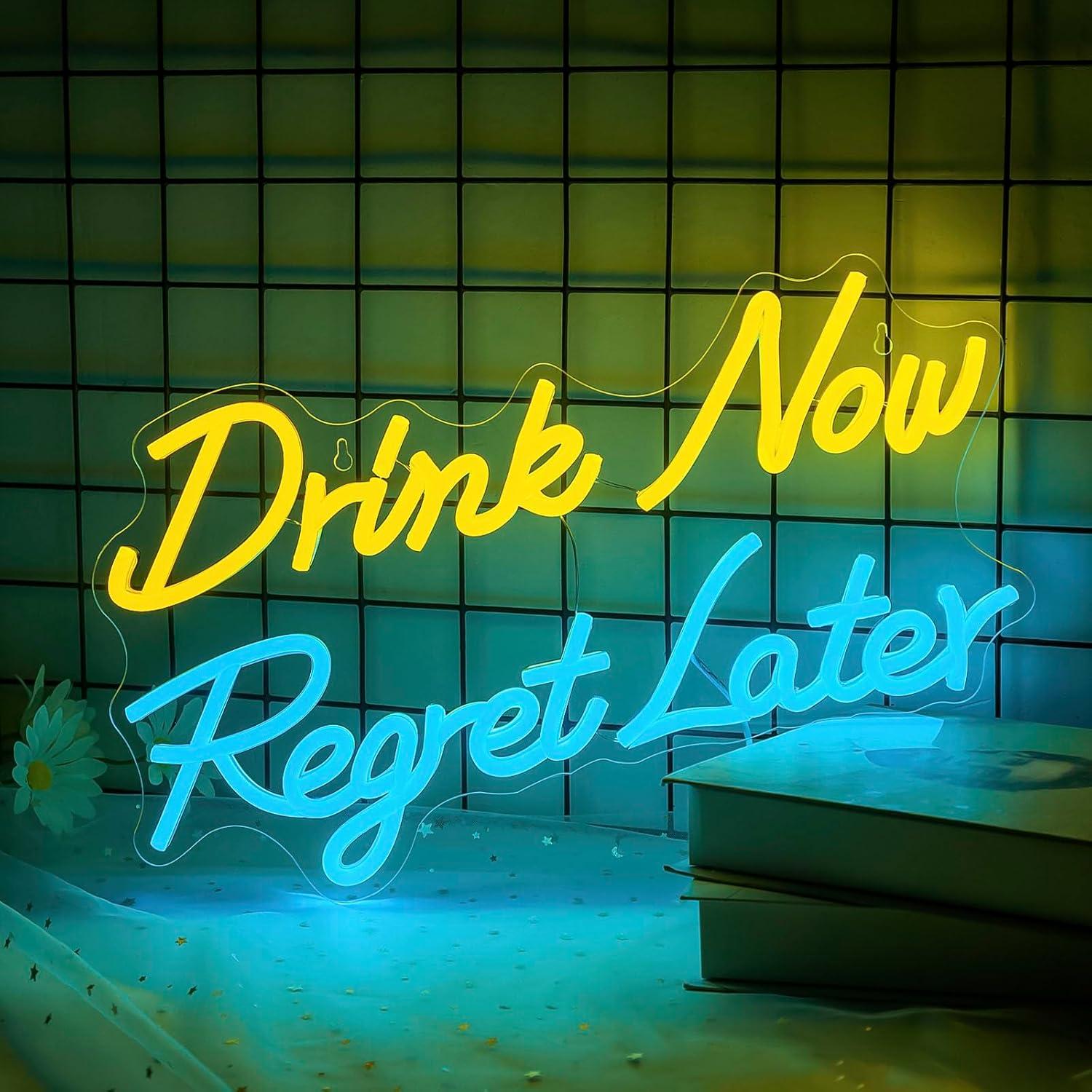 Beer & Wine Jockey Plaza Shopping - Beer Neon Sign Drink Now Regret