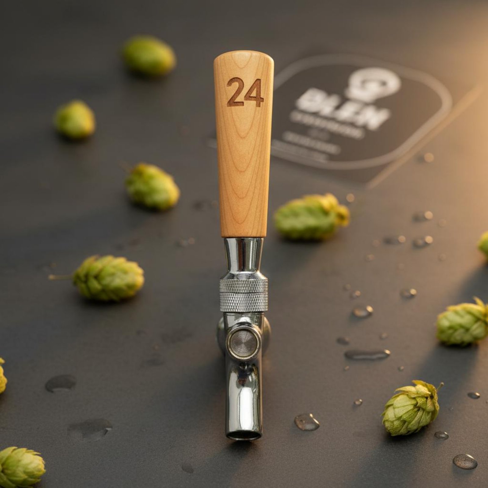 Wine To Beer - Short Wooden Beer Handle Solid Wood