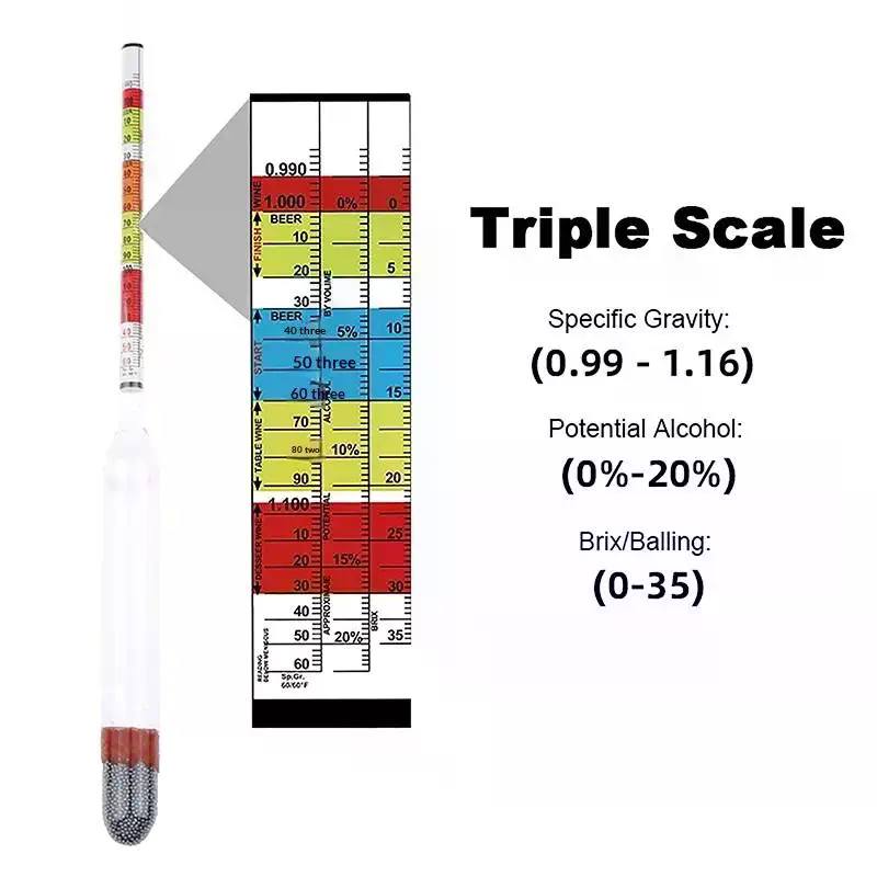 Wine Beer Cider - 1Pcs 3 Scale Hydrometer For Wine
