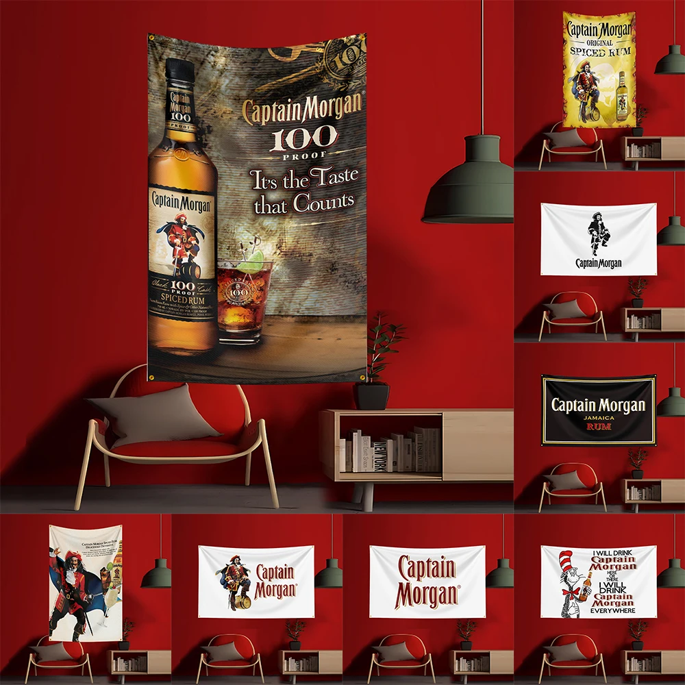 Wine Beer Garden - 90X150CM C-Captain Morgans rum Flag Polyester