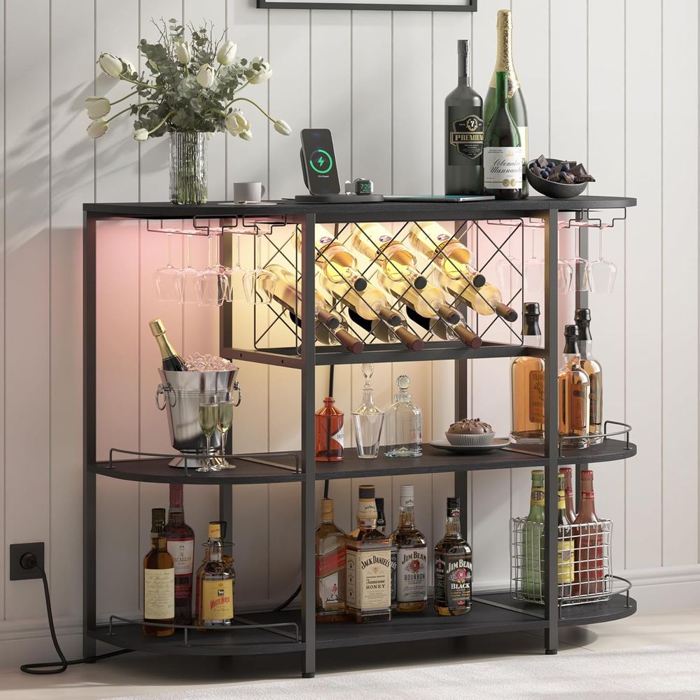 Black 3-Tier Coffee Table with - Wine & Beer Emporium 评论和价格