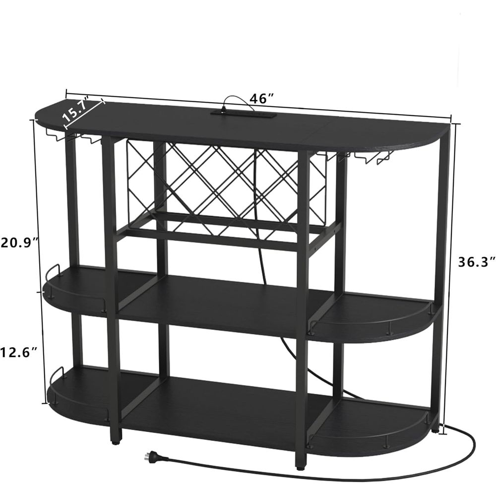 Black 3-Tier Coffee Table with - Wine & Beer Emporium 评论和价格