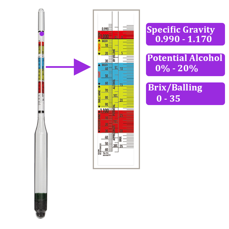 Triple Scale Hydrometer Beer & - Wine Beer Cider 评论和价格