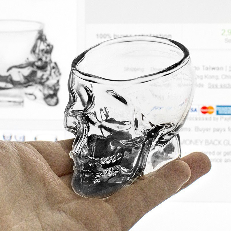 Creative Glass Skull Beer Mug  - Wine To Beer To Liquor 评论和价格
