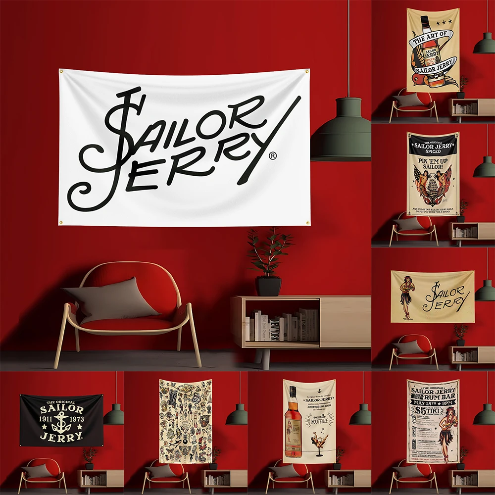 90X150CM S-Sailor Jerrys rum F - Wine Beer Garden 评论和价格