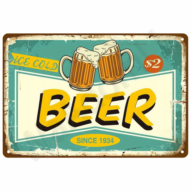 Metal Sign Whiskey Wine Alcoho - Wine Beer Brand 评论和价格