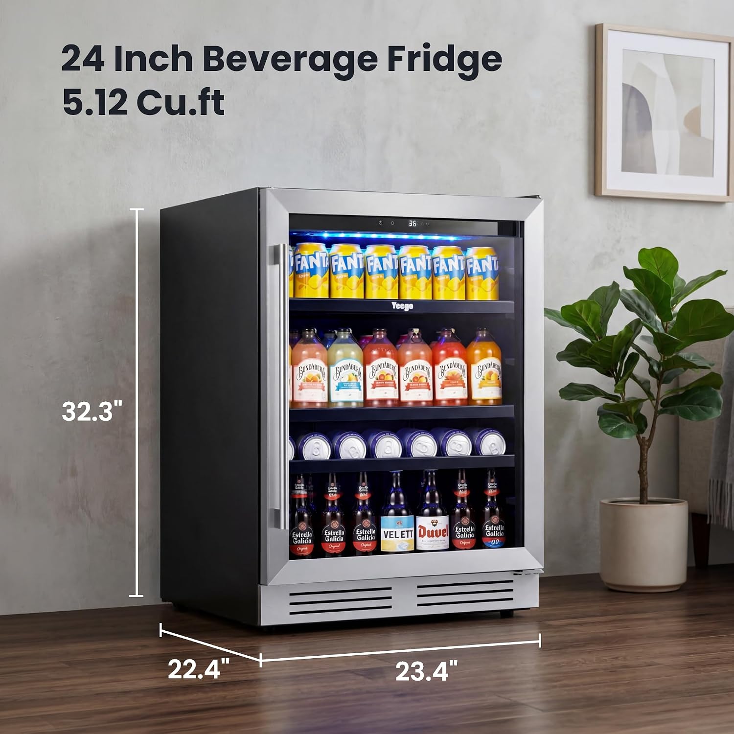 24 Inch Beverage Cooler Fridge - Wine Beer Fridge Under Counter 评论和价格
