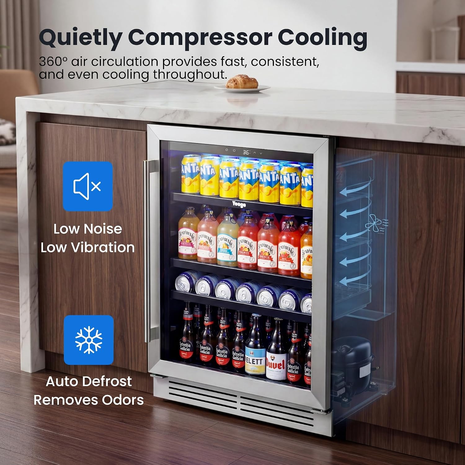 24 Inch Beverage Cooler Fridge - Wine Beer Fridge Under Counter 评论和价格