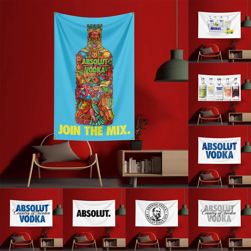 90X150CM A-Absolut Vodkas Flag - Wine Beer Garden 评论和价格