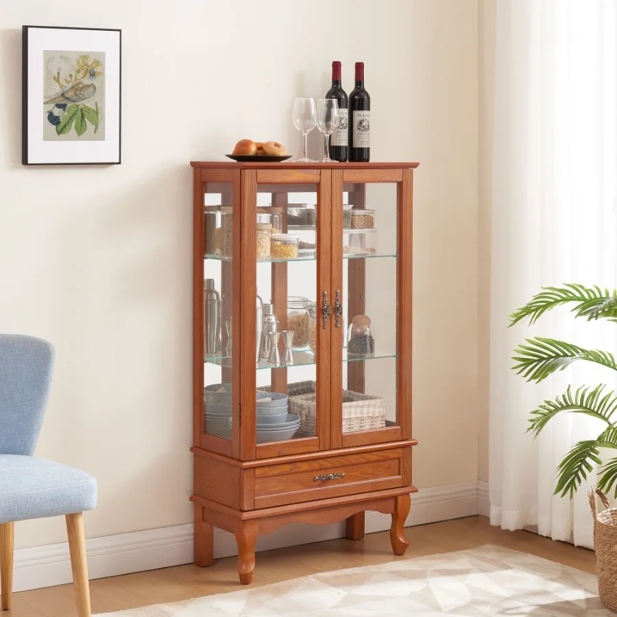 Lighted Glass Cabinet Glass Wi - Wine & Beer Emporium 评论和价格