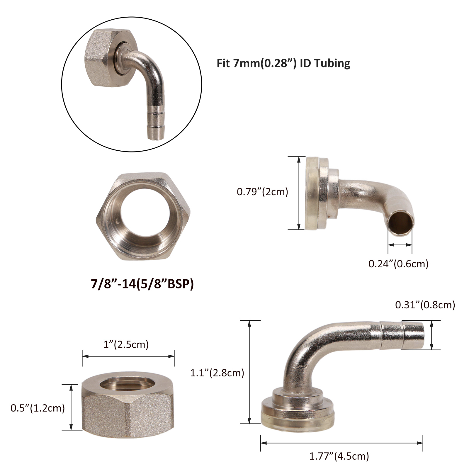 Hex Beer Nut Elbow Tail Piece  - Craft Beer & Wine U- 评论和价格