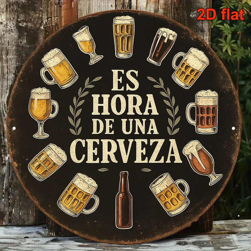 1pc 2D Flat Round Hora De Rvez - Wine Beer Garden 评论和价格