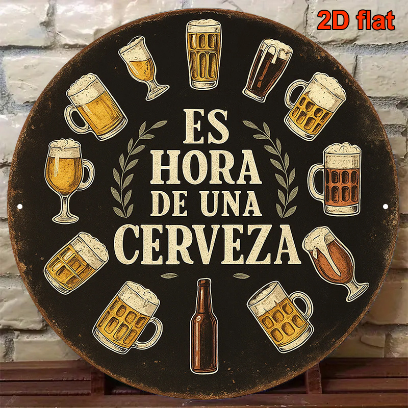 1pc 2D Flat Round Hora De Rvez - Wine Beer Garden 评论和价格