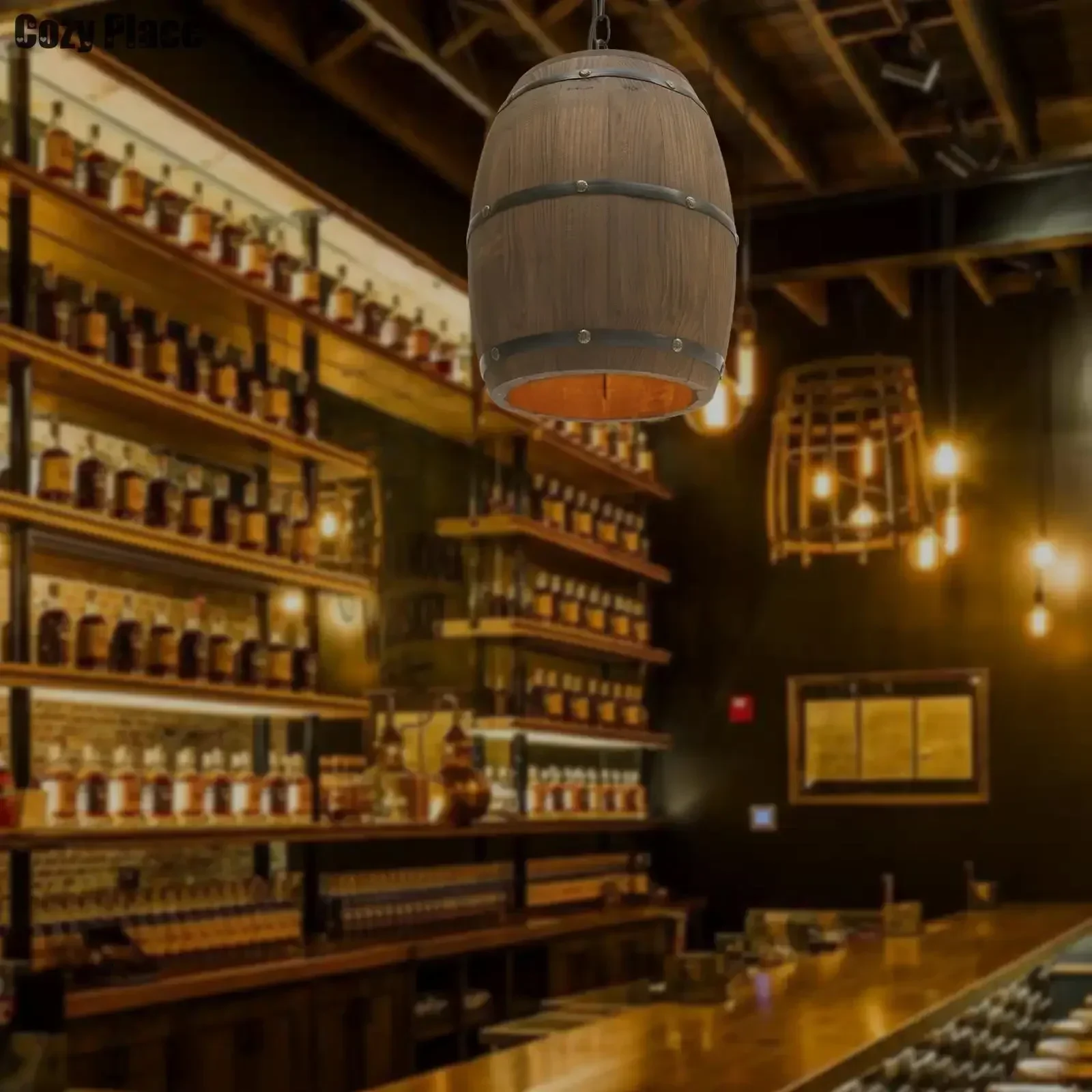 Rustic Lamp Vintage Chandelier - Wine & Beer Emporium 评论和价格